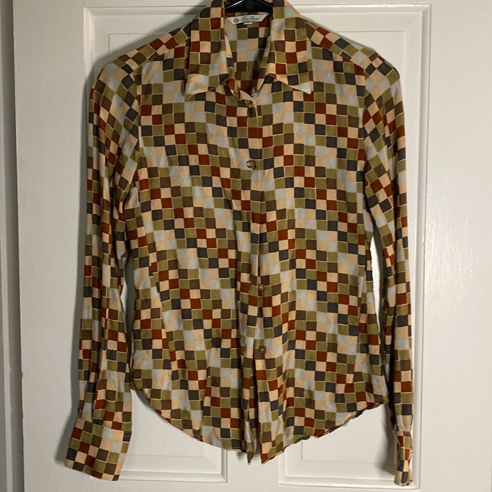 Vintage Loro Piana Checkered Blouse